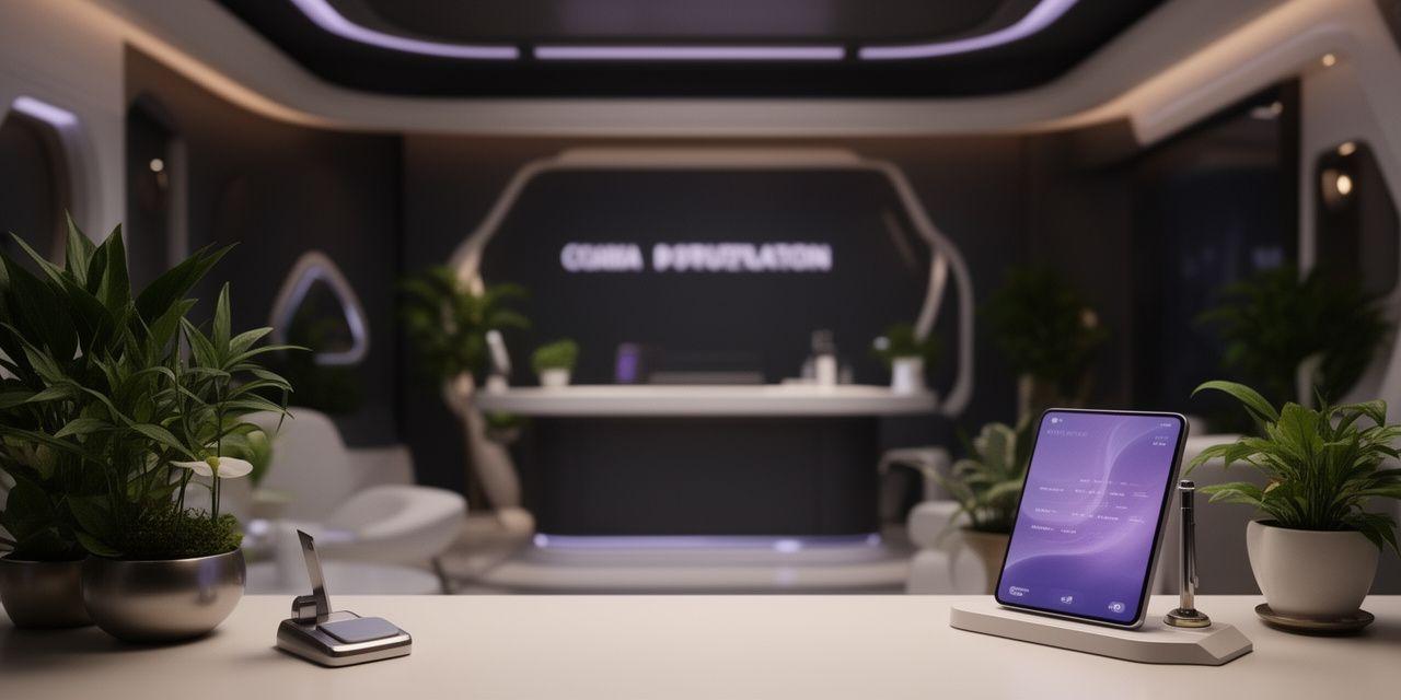 Modernes Kontakt- und Beratungsumfeld mit Pflanzenaccessoires, sanftem Licht und futuristischen Produktdetails